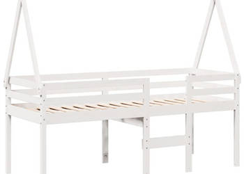 Wysokie łóżko z dachem białe lite drewno sosnowe 75x190 cm WM-3282102