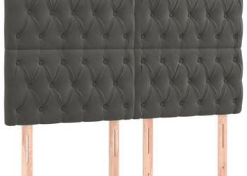 Zagłówek do łóżka z LED ciemnoszary 160x7x118/128 cm aksamit WM-3122815