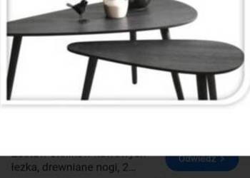 ZESTAW DWÓCH STOLIKÓW CZARNYCH DREWNIANE "NOWE"