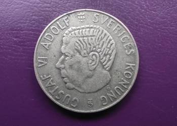 Moneta 1 KORONA 1954 TS / SZWECJA - Srebro - Rzadkość !