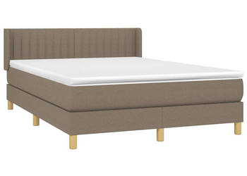 Łóżko kontynentalne z materacem taupe tkanina 140x190 cm WM-3130429