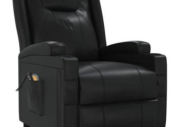 vidaXL Elektryczny fotel masujący, czarny, sztuczna skóra(SKU:3073795)
