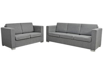 Komplet wypoczynkowy 3+2 jasnoszary materiał WM-274212