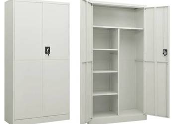 vidaXL Szafa zamykana na klucz, jasnoszara, 90x40x180 cm(SKU:335971)