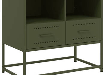 Szafka pod telewizor oliwkowa 68x39x605 cm stalowa WM-846552