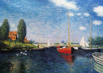 Prezent dla przyjaciela Czerwone łodzie, Argenteuil - Monet