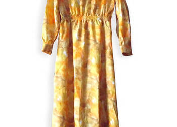 sukienka boho, sukienka maxi, ruda sukienka z jedwabiu długa
