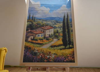 Duży Obraz – pejzaż Toskania 64x94 cm, w ramie