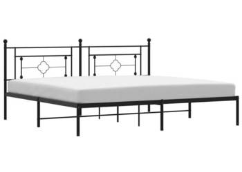 Łóżko Metalowe Czarne Rama Łóżka Ze Stelażem 193x203 cm WM-374345