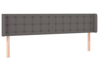 Zagłówek do łóżka z LED szary 163x16x78/88 cm sztuczna skóra WM-3123336