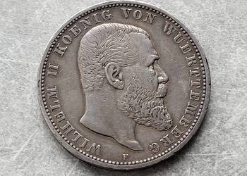 93) NIEMCY Wirtembergia srebro - 5 Marek - 1902 r. F
