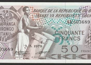 BURUNDI 50 FRANKÓW 1979 - STAN BANKOWY UNC