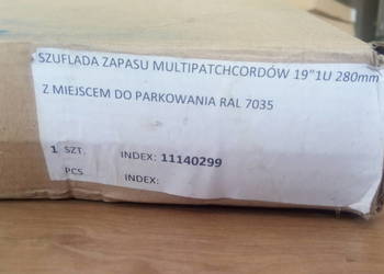 Szuflada zapasu multipatchcordów 19" 1U