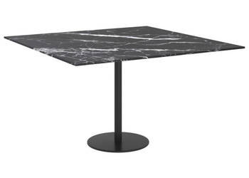 Blat stołu czarny 70x70 cm 6 mm szkło ze wzorem marmuru WM-322272
