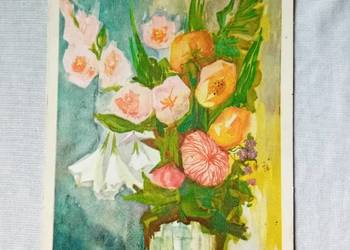 Pocztówka Najlepsze życzenia. Grafika - Eugeniusz Stec. RUCH, 1970 r.