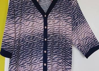 XXL(52) Rozpinana bluzka jak nowa (granat, brudny róż) Butik