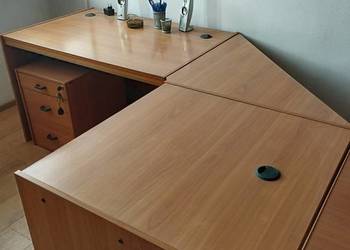 Meble biurowe - do biura, gabinetu - biurka, regał, szafa z witryną- OKAZJA