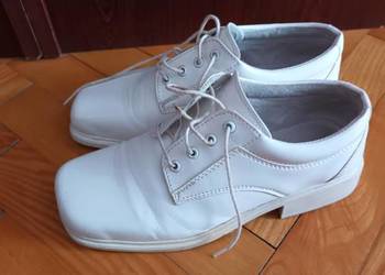 Buty komunijne chłopięce białe Gentleman 36 skóra