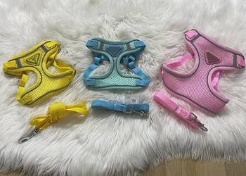 Nowe szelki bezuciskowe i smycz dla psa Prada S-2XL