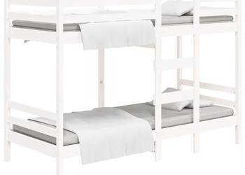 vidaXL Łóżko piętrowe, białe, 90x200 cm, lite drewno sosnowe(SKU:3139830)