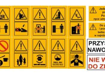 Zestaw naklejek BHP na opryskiwacz