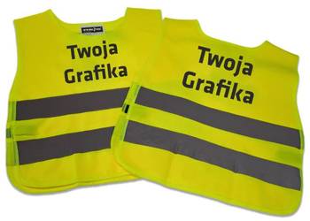 Kamizelka odblaskowa z własną grafiką - nadruk sublimacyjny (przód / tył /
