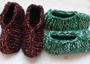 Zestaw:2 pary grubych kapci z włóczki 36-40