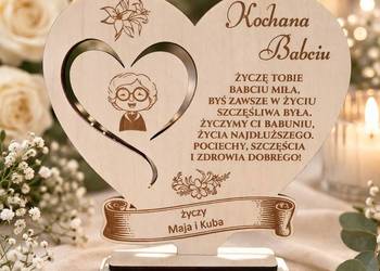 Personalizowana Drewniana Statuetka na Dzień Babci i Dziadka
