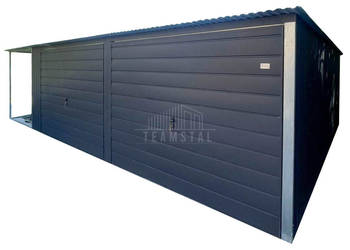 Garaż blaszany 6,5x5m + wiata 2x5m 2x brama uchylna  dach TS1315