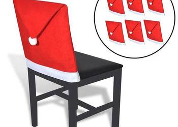 vidaXL Pokrowce na oparcia krzeseł w kształcie czapki Mikołaja(SKU:131012)