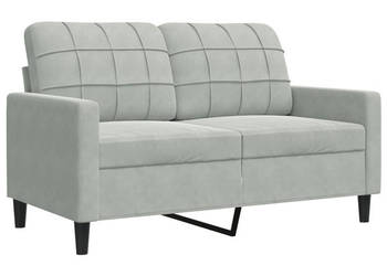 Sofa 2-osobowa jasnoszara 120 cm tapicerowana aksamitem WM-4007614