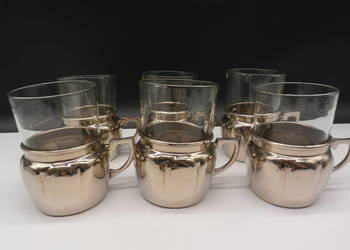 Zestaw sześciu szklanek SAALE GLAS w metalowych koszyczkach