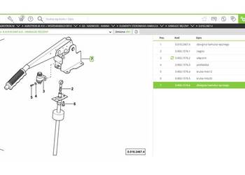 dźwignia hamulca ręcznego Deutz-Fahr Agrotron Iron R6 R8 0.900.1576.6