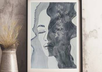 Oryginalna akwarela „Srebrny oddech” | A4 | Autentyk