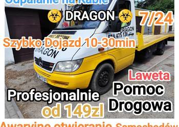 7/24 Pomoc Drogowa DRAGON od 149zl,Laweta,Mobilny serwis, Wulkanizacja