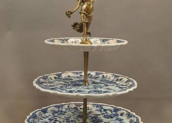 Piętrowa patera porcelana z brązem