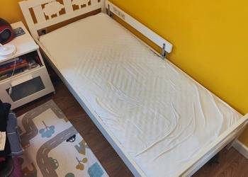 IKEA KRITTER Rama łóżka z dnem z listew biały 70x160 cm barierka