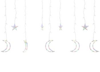 vidaXL Lampki świąteczne z gwiazdkami i księżycami, na pilota(SKU:328797)