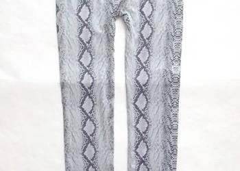 szare legginsy L, legginsy ze wzorem, wężowe legginsy lycra