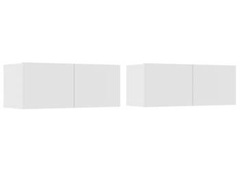 vidaXL Ścienne szafki TV, 2 szt., białe, 80x30x30 cm(SKU:804535)