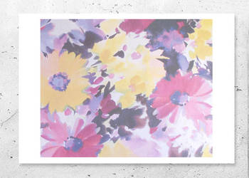 pastelowy plakat z kwiatami, kwiatki plakat A4, boho plakat do sypialni