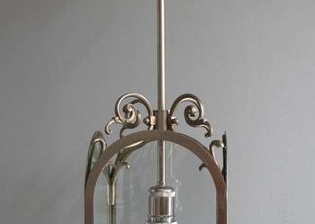 Oryginalna lampa żyrandol mosiądz niklowany satyna