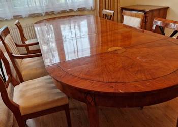 Stół rozkładany art déco antyk zabytkowy krzesła retro