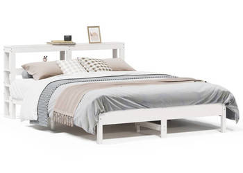 Rama łóżka bez materaca biała lite drewno sosnowe 140x190 cm WM-3306160