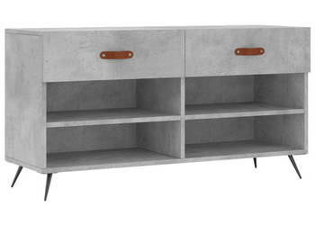 Ławka z miejscem na buty szarość betonu 102x35x55 cm WM-829712
