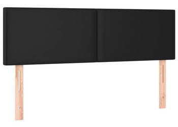 Zagłówek do łóżka z LED czarny 144x5x78/88 cm sztuczna skóra WM-3121422
