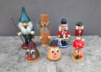 nr6 Zestaw 7szt drewnianych figurek kadzidełka kominki zapachowe dziadek
