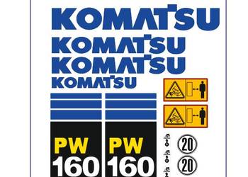 Naklejki zestaw koparka kołowa Komatsu PW 160 Nalepka Naklejka