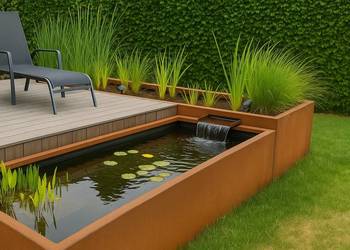 Wysokie donice ogrodowe ze stali Corten