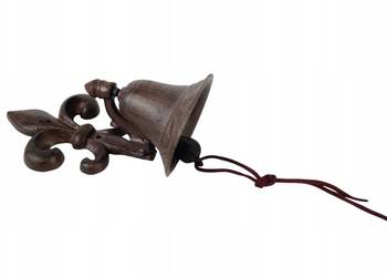 Masywny żeliwny dzwonek dzwon brązowy patynowany Masywny żeliwny dzwonek dzwon brązowy patynowany